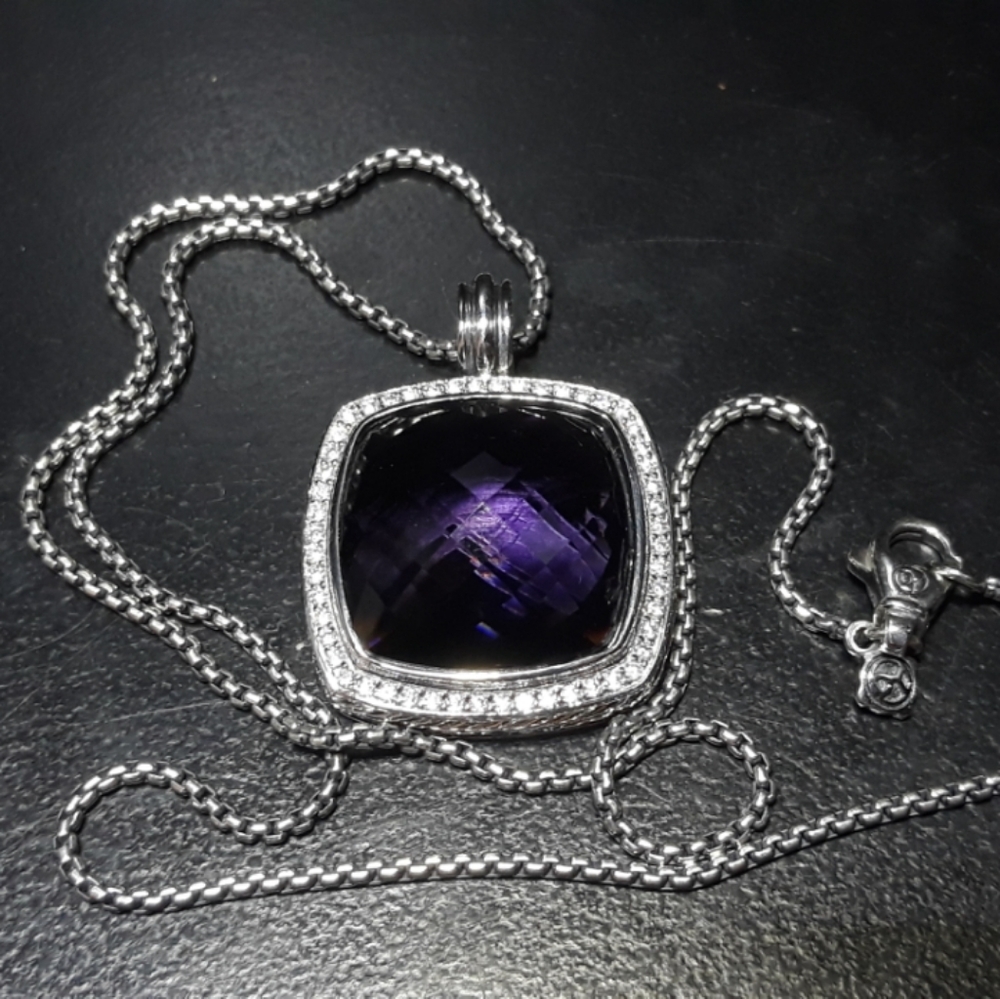 DAVID YURMAN: Albion Amethyst/Diamond Necklace - Picture 3 of 8